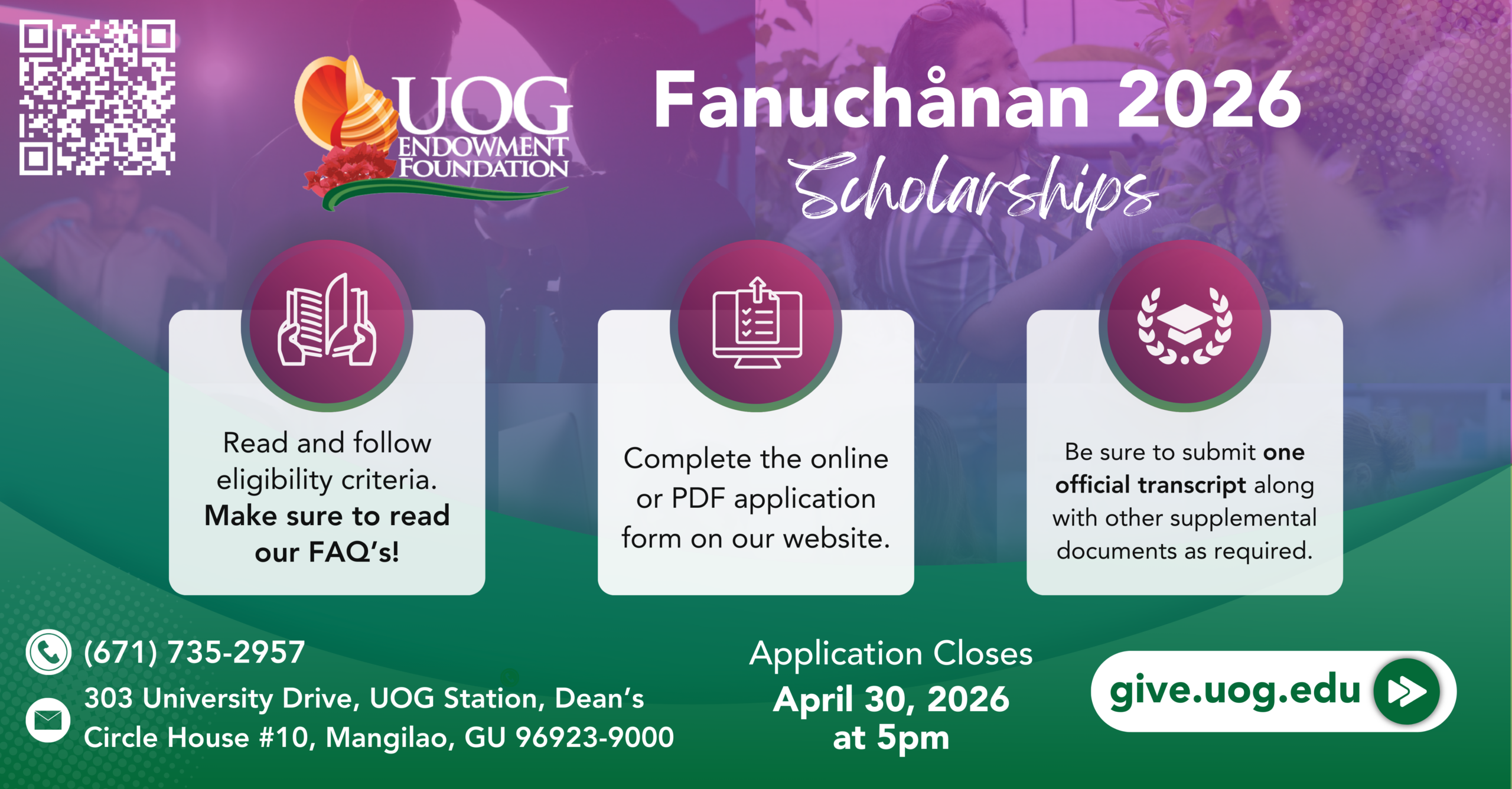 Fall scholarship application info.